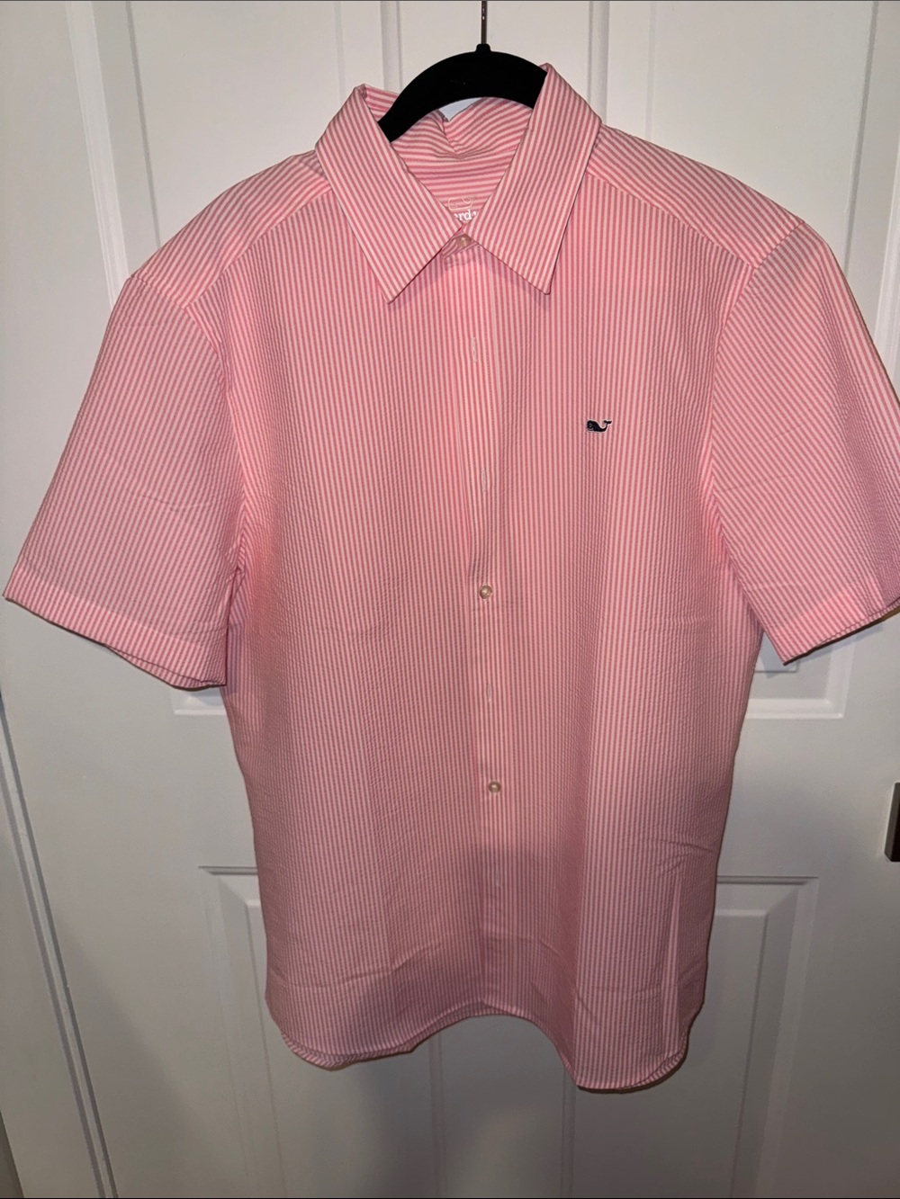 Vineyard Vines Pink Thin-Stripe Short-Sleeve Button-Down Shirt